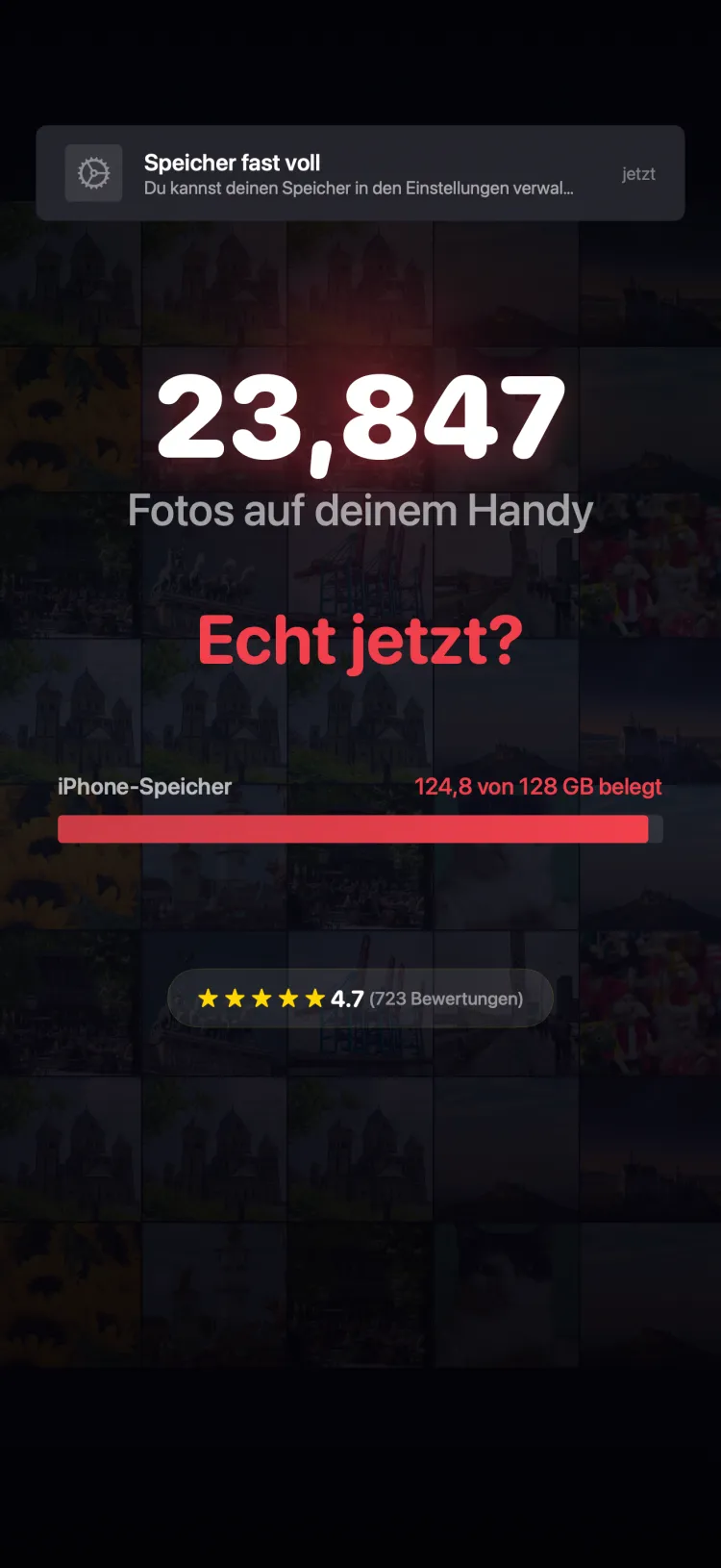 iPhone storage almost full notification