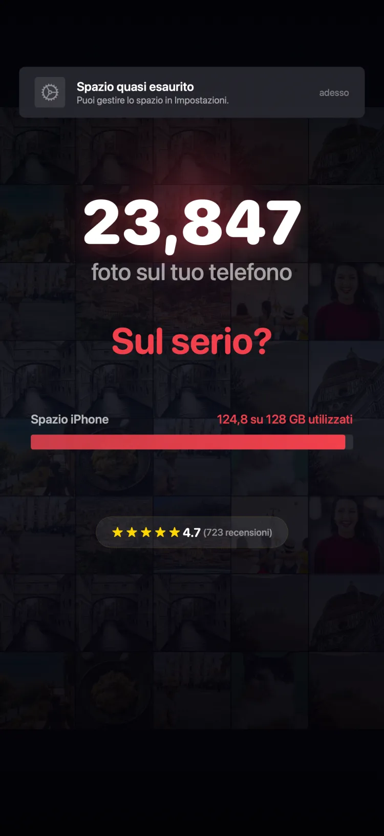 iPhone storage almost full notification