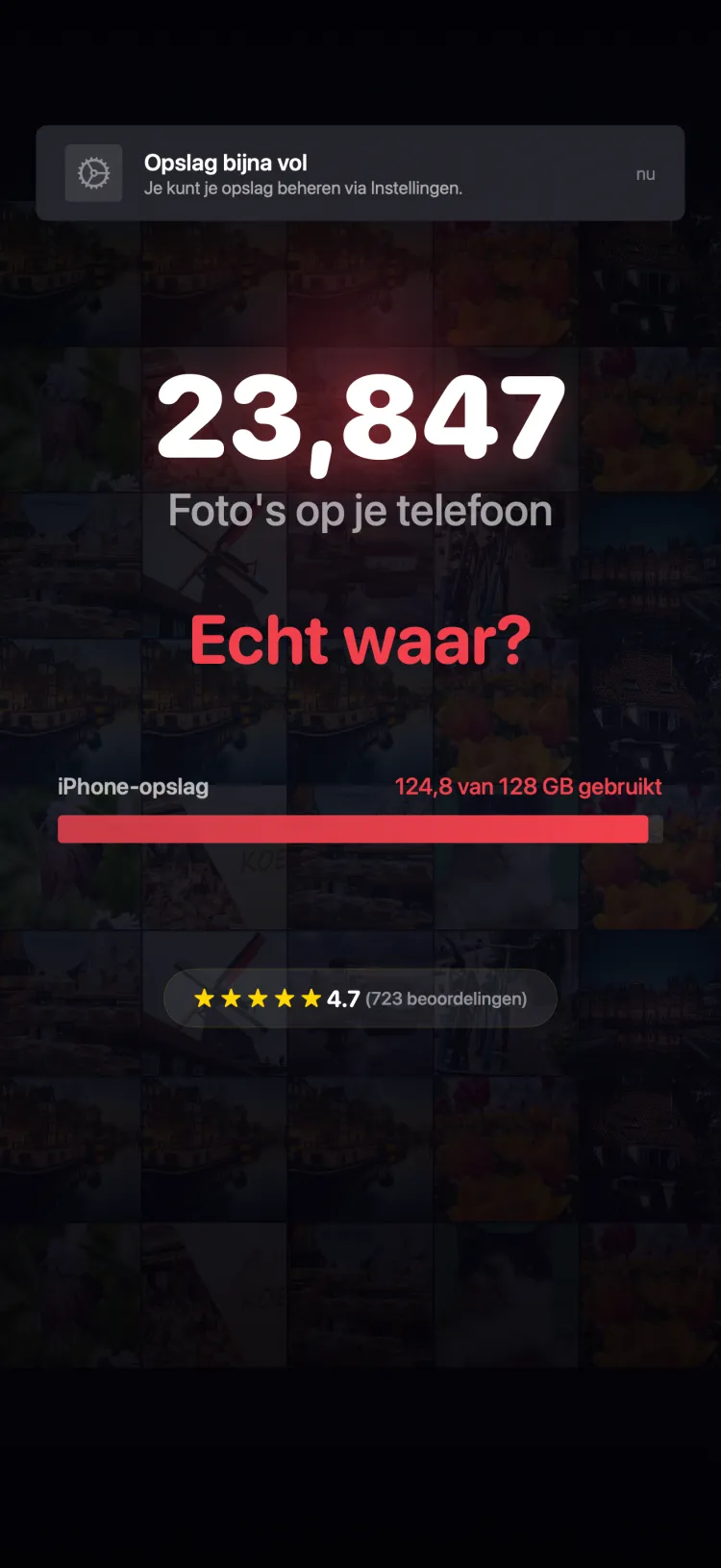 iPhone storage almost full notification