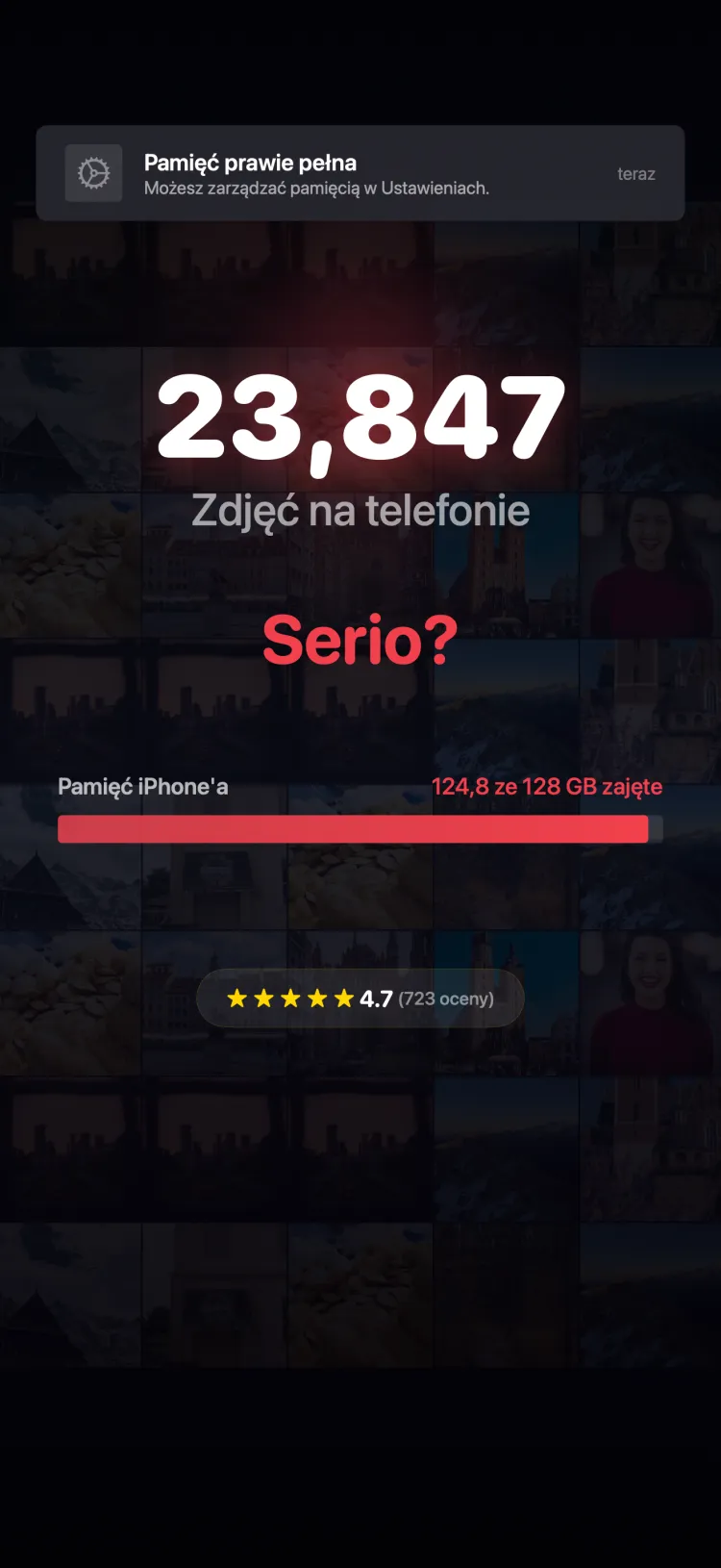 iPhone storage almost full notification
