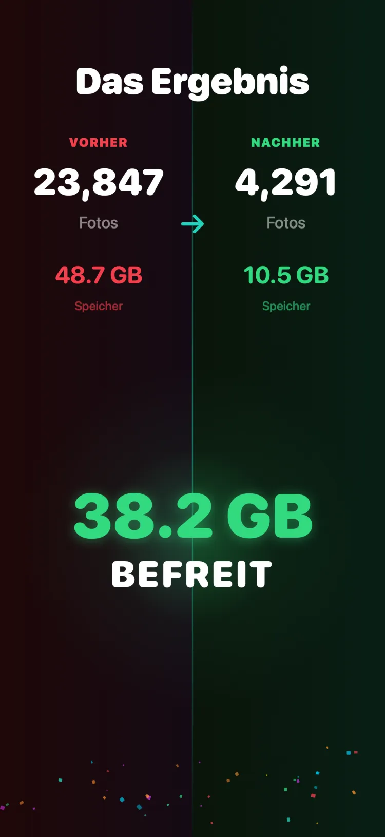Before and after cleanup results