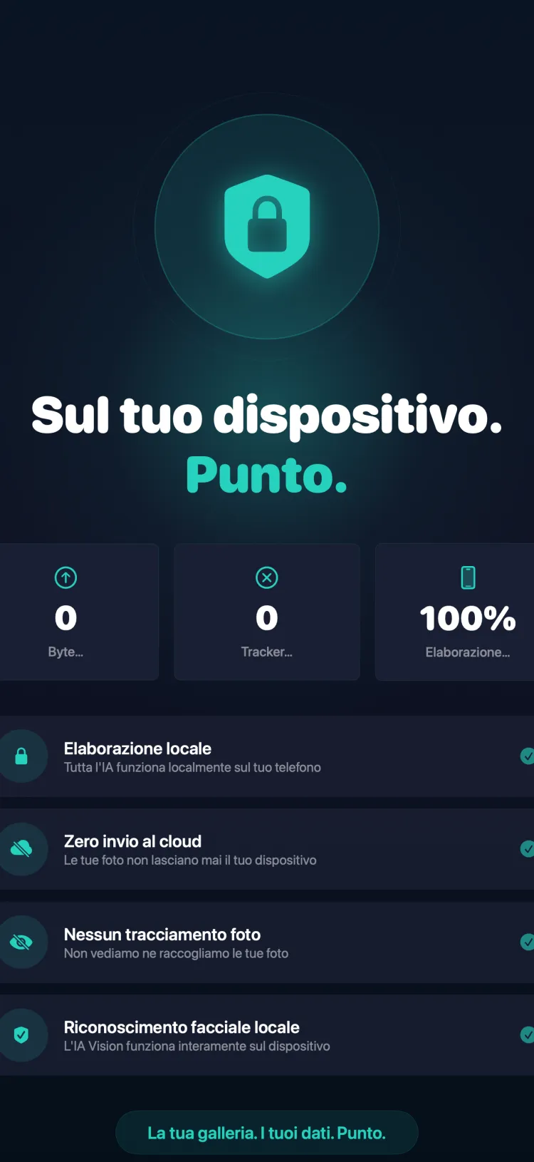 On-device privacy - zero cloud uploads