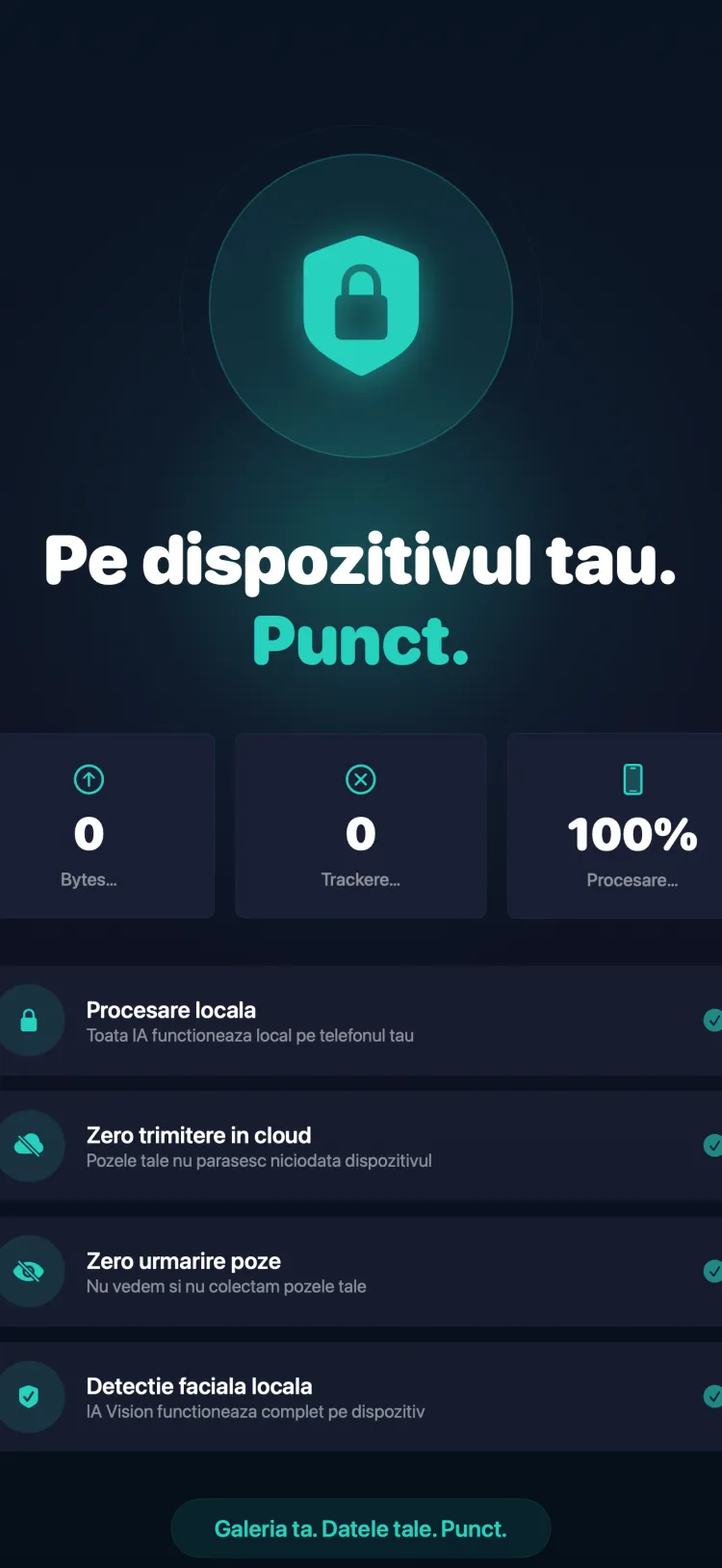 On-device privacy - zero cloud uploads