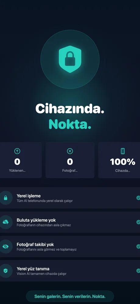 Tidy'de tam gizlilik - tüm işlemler cihaz üzerinde